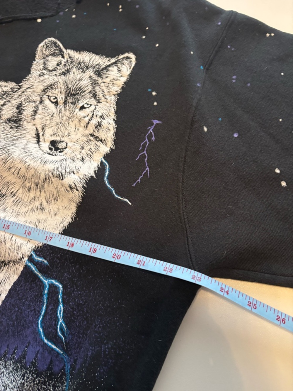 Vintage Lago 93 Jeff deweerd lighting wolf nature design crewneck (repaired neck - Picture 8 of 10